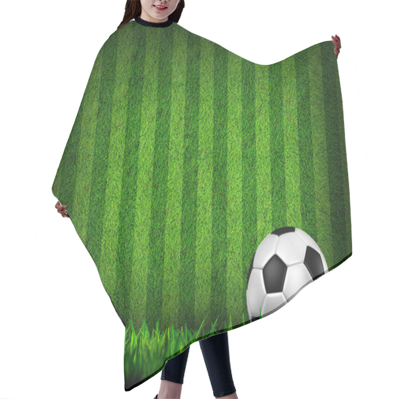 Personality  Soccer Football On Grass Field Hair Cutting Cape