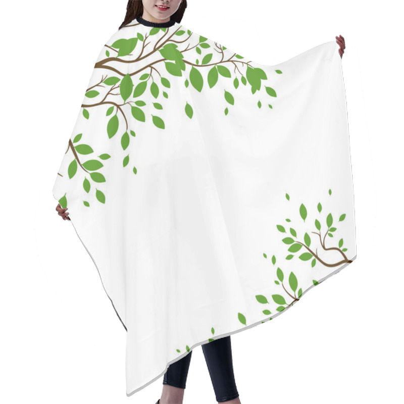 Personality  Vector Nature Background With Green Leaves Hair Cutting Cape