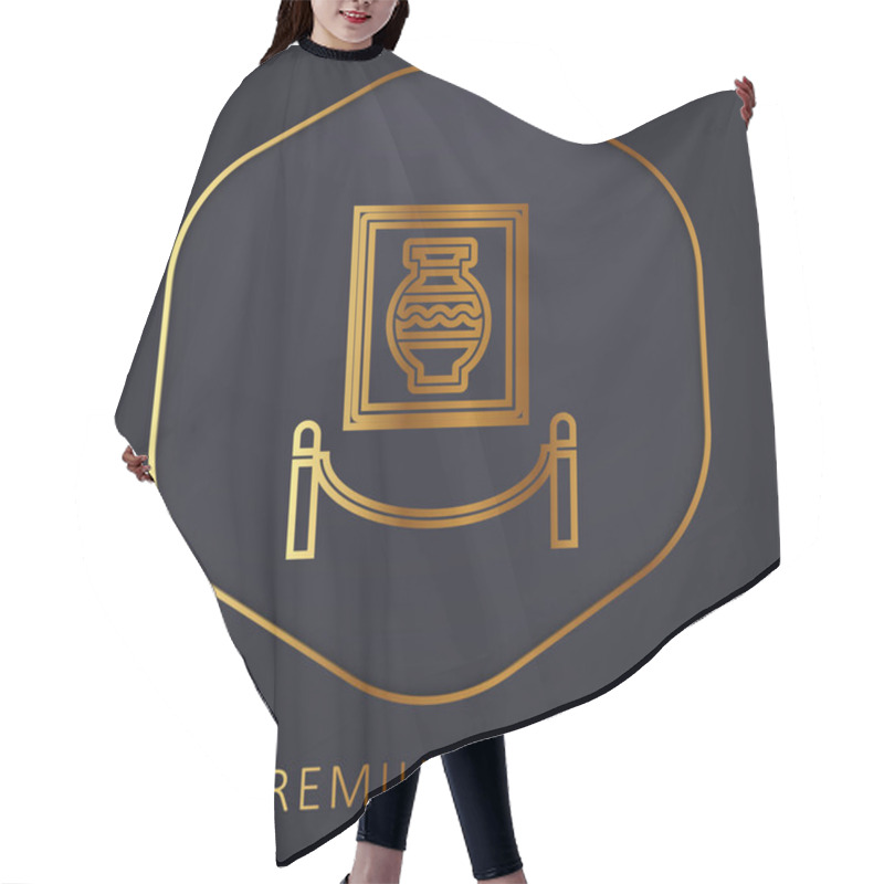 Personality  Art Golden Line Premium Logo Or Icon Hair Cutting Cape