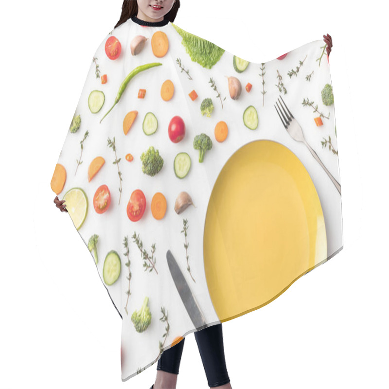 Personality  Utensil And Vegetables Hair Cutting Cape