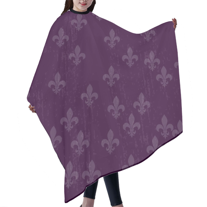 Personality  Mardi Gras Dark Seamless Background Fleur De Lis Hair Cutting Cape