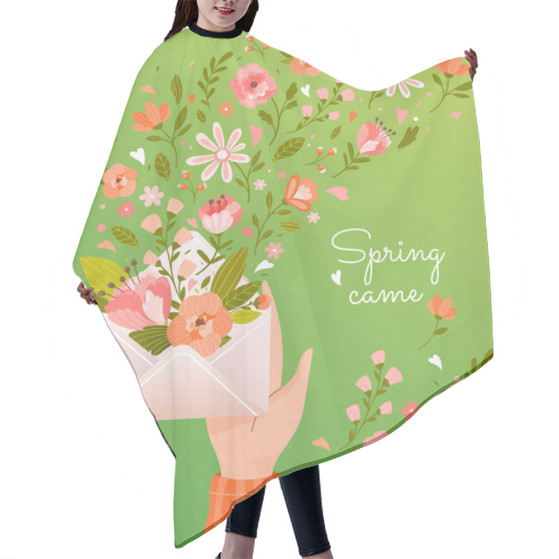 Personality  Pretty Square Card Design - Spring Came Hair Cutting Cape