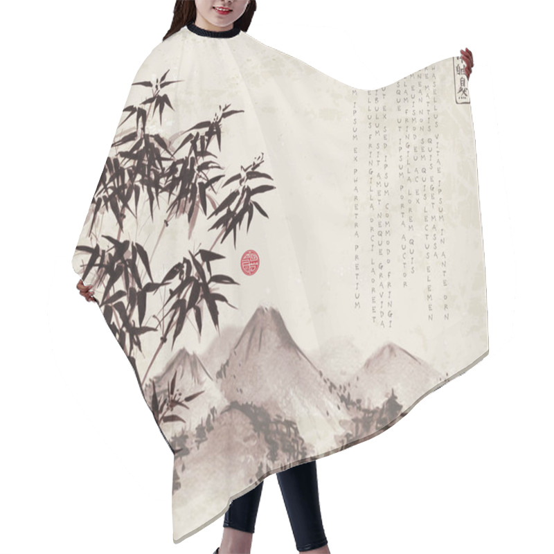 Personality  Bamboo Tree And Mountains Hair Cutting Cape