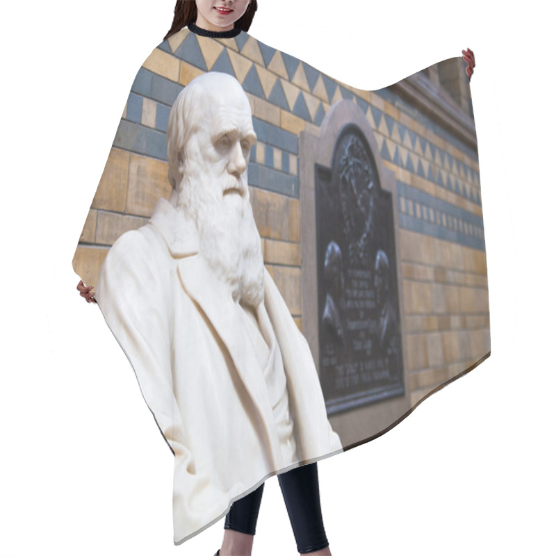 Personality  LONDON, UK - AUGUST 11, 2014: Charles Darwin Monument In National History Museum,  Is One Of The Most Favorite Museum For Families In London. Hair Cutting Cape