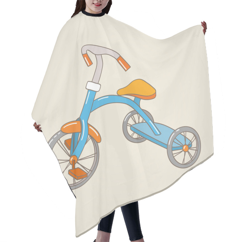 Personality  Kid's Tricycle, Vector Illustration Hair Cutting Cape