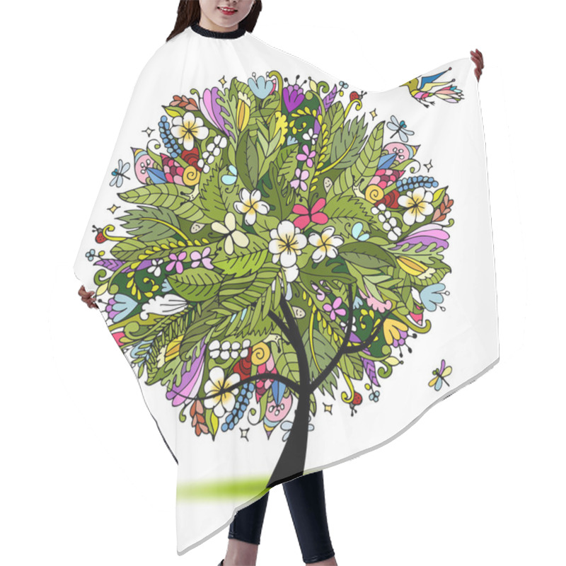 Personality  Tropical Floral Tree For Your Design Hair Cutting Cape