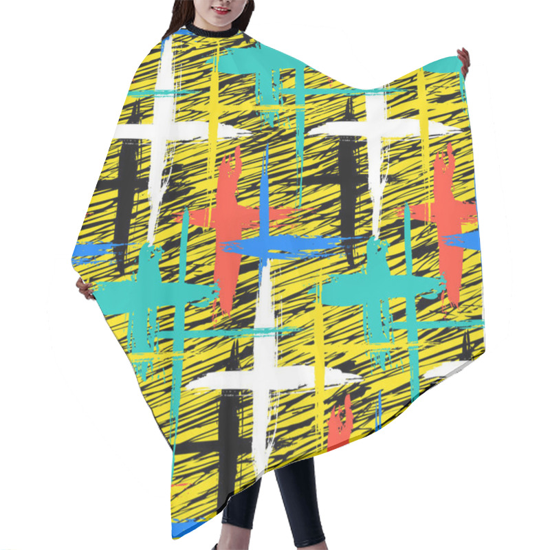 Personality  Pattern With Stripes And Crosses Hair Cutting Cape