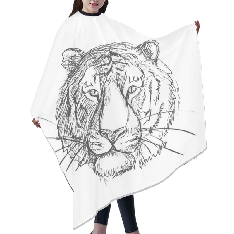 Personality  Sketchy Doodle Tiger Hair Cutting Cape