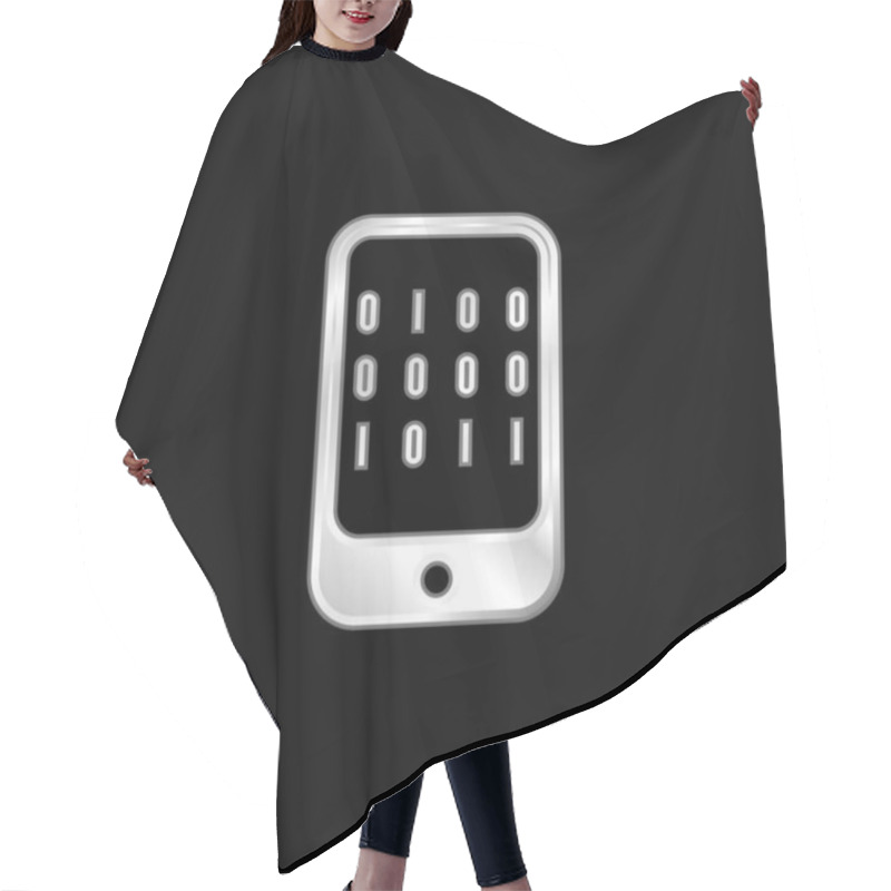 Personality  Binary Data Of A Computer Silver Plated Metallic Icon Hair Cutting Cape