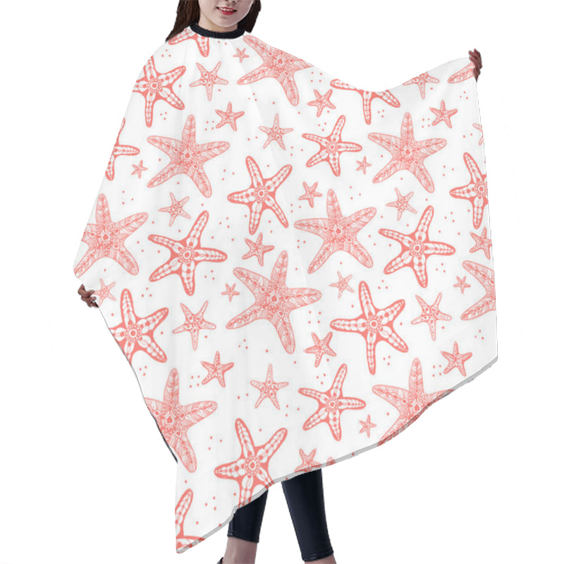 Personality  Seamless Background With Starfishes. Hair Cutting Cape