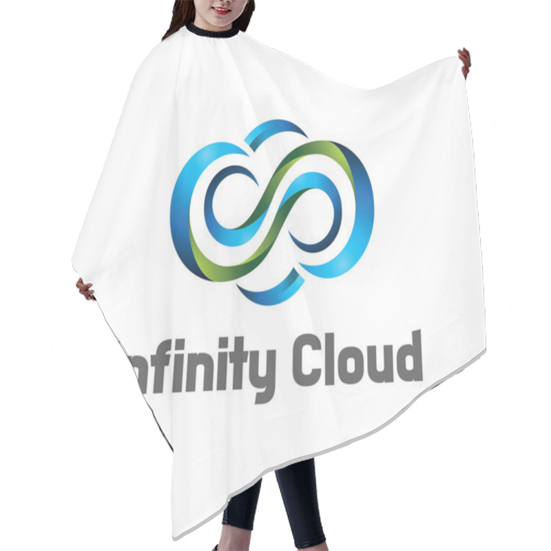 Personality  Infinity Cloud Logo Design Vector. Cloud Logo Template. 3D Cloud Symbol. Hair Cutting Cape