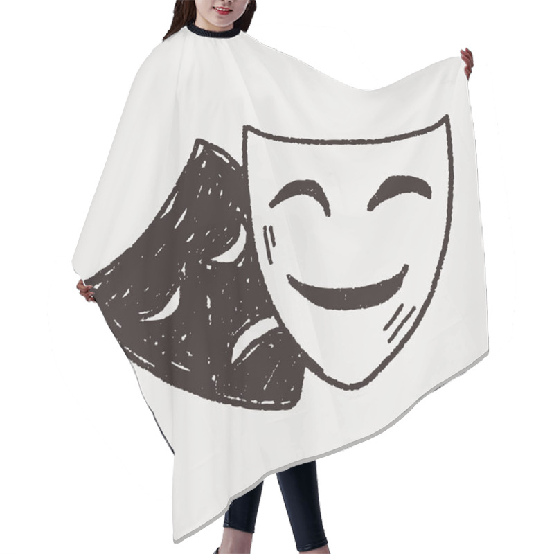 Personality  Doodle Mask Hair Cutting Cape