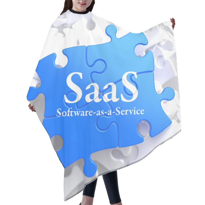 Personality  SAAS. Puzzle Information Technology Concept. Hair Cutting Cape