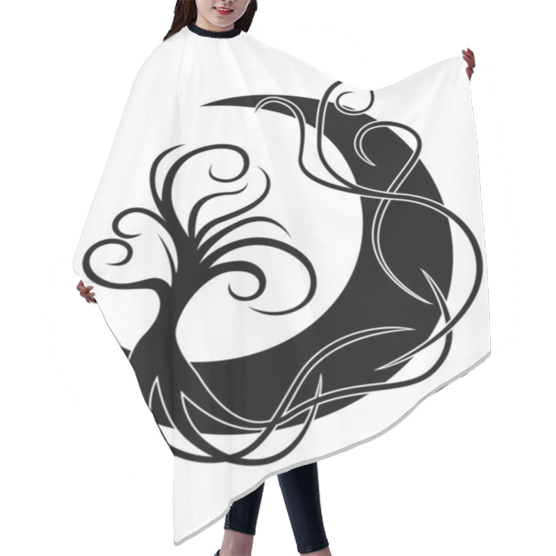 Personality  Roots Of The Tree Interlace Moon Hair Cutting Cape