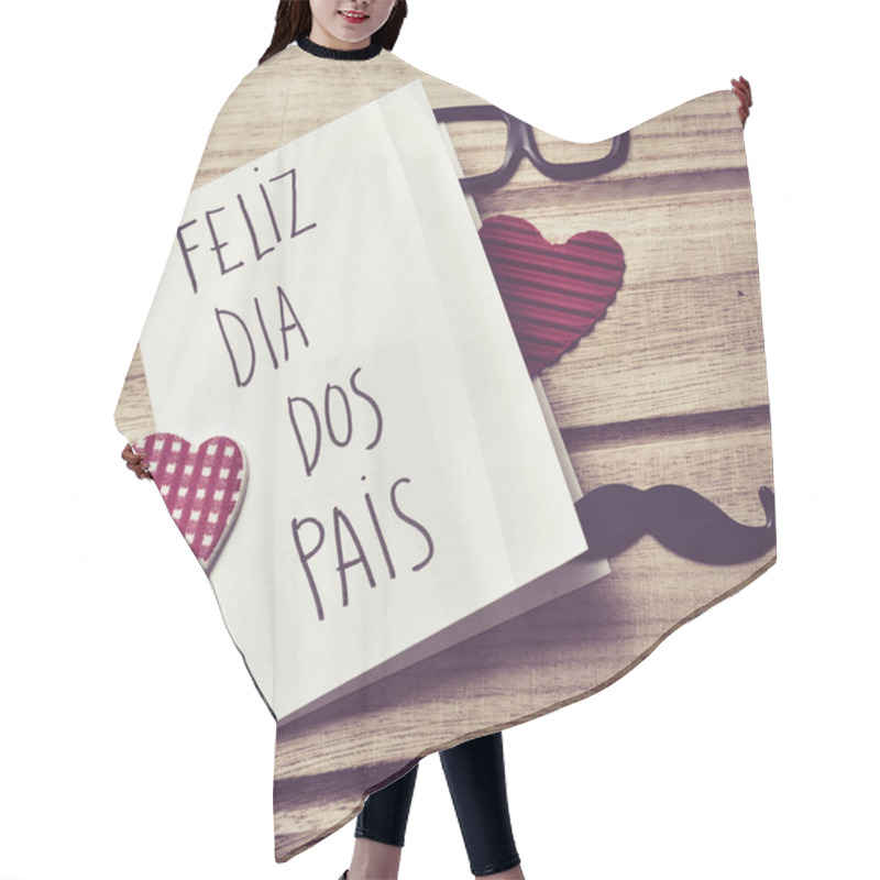 Personality  Text Feliz Dia Dos Pais, Happy Fathers Day In Portuguese Hair Cutting Cape