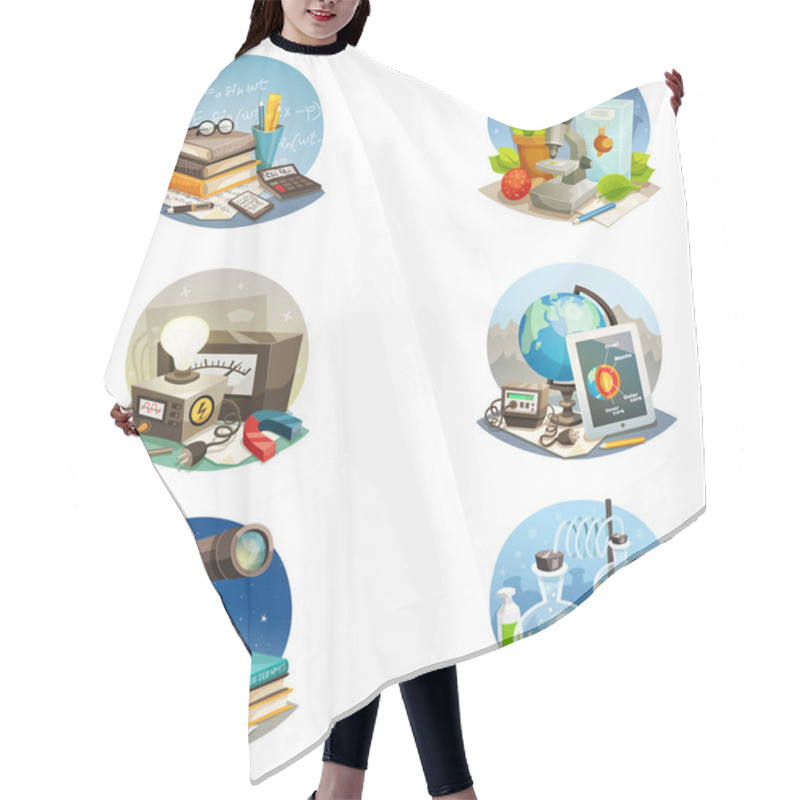 Personality  Science Cartoon Set Hair Cutting Cape