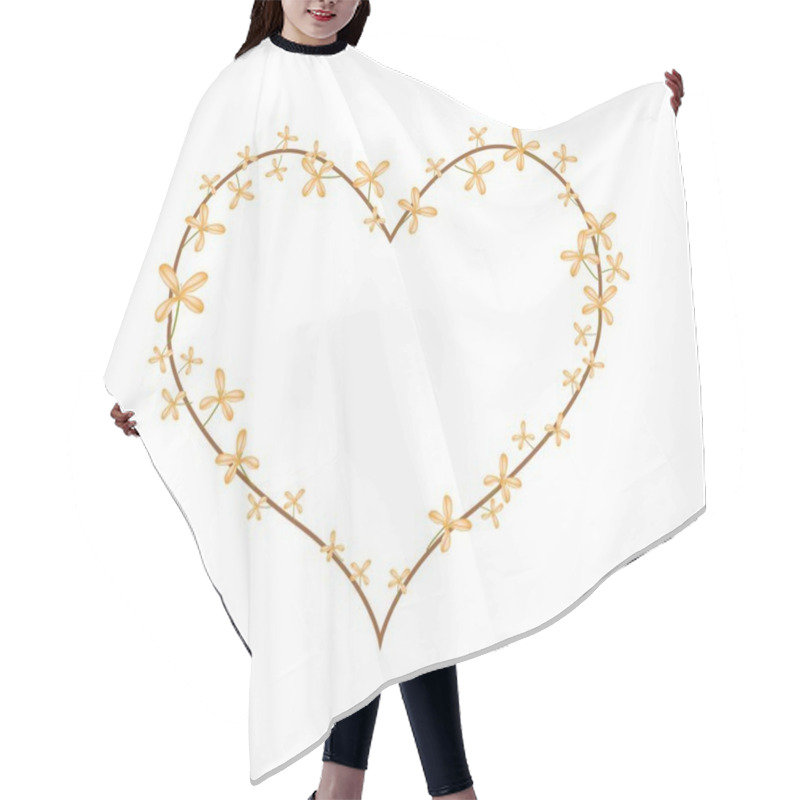 Personality  Orange Osmanthus Flowers In A Heart Shape Hair Cutting Cape