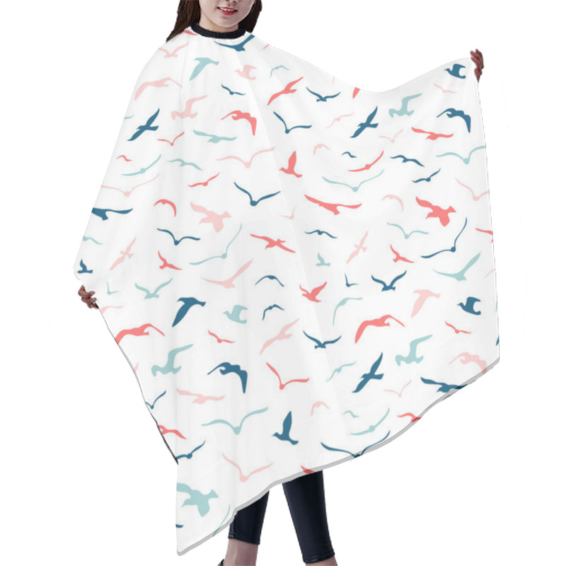 Personality  Seamless Seagulls Pattern.  Hair Cutting Cape