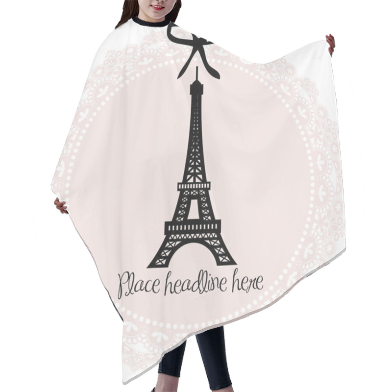 Personality  Eiffel Tower Border Template Hair Cutting Cape