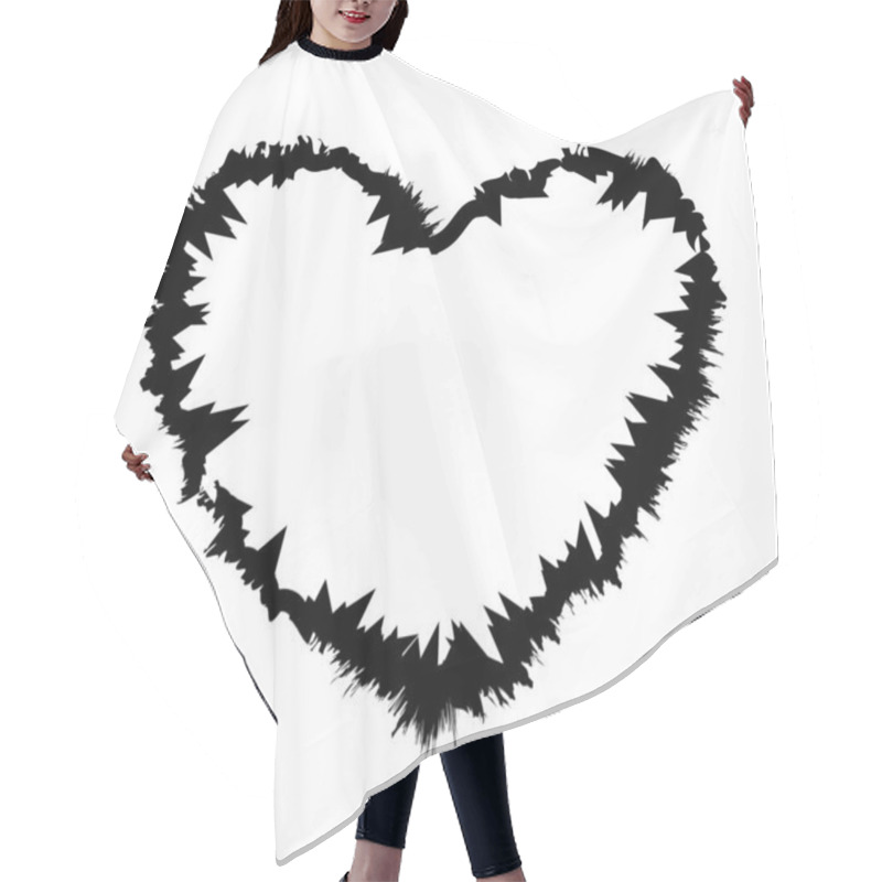 Personality  Grunge Texture Heart Frame, Stain Ink For Halloween Frame, Hand Drawn Paint, Artistic Hair Cutting Cape