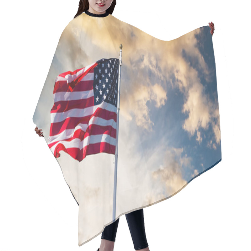 Personality  American Flag Waving Hair Cutting Cape