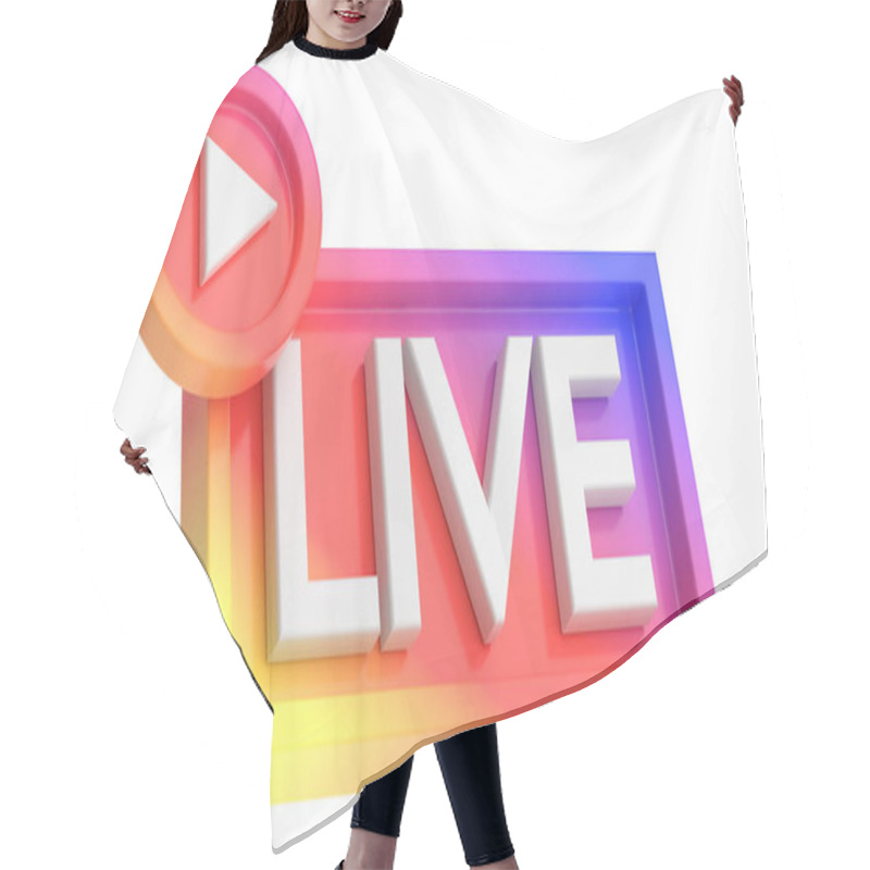 Personality  3D live icon. Live streaming. hair cutting cape