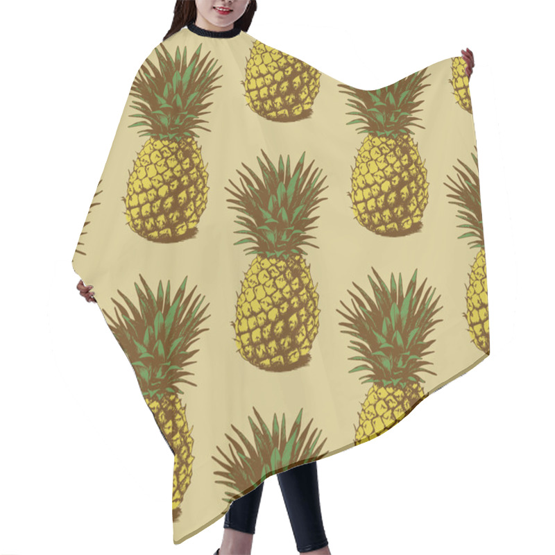 Personality  Hand Drawn Pineapples Hair Cutting Cape