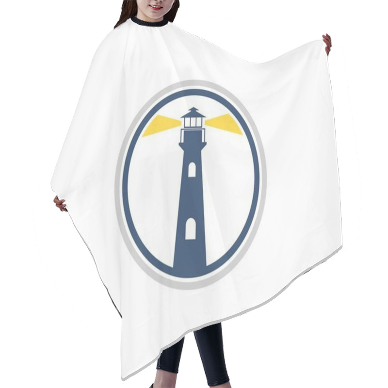 Personality  Circle Shape With Lighthouse And Yellow Lights Hair Cutting Cape