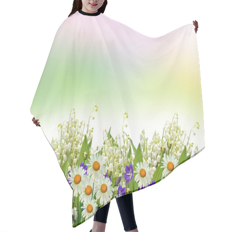 Personality  Summer Landscape With Wildflowers. Hair Cutting Cape