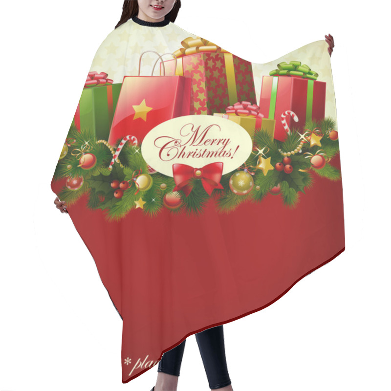 Personality  Christmas Card Hair Cutting Cape