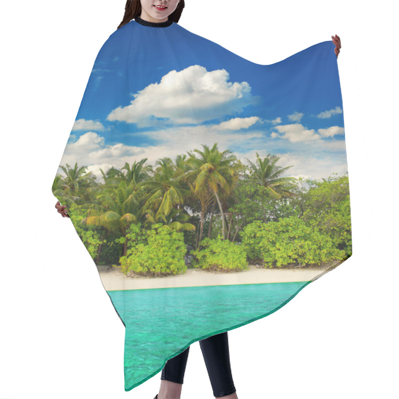 Personality  Landscape Of Tropical Island Beach Hair Cutting Cape