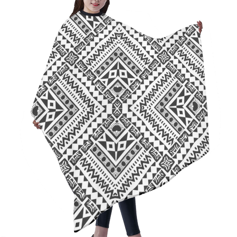 Personality  Abstract Hand Drawn Geometric Pattern In Tribal Style Hair Cutting Cape