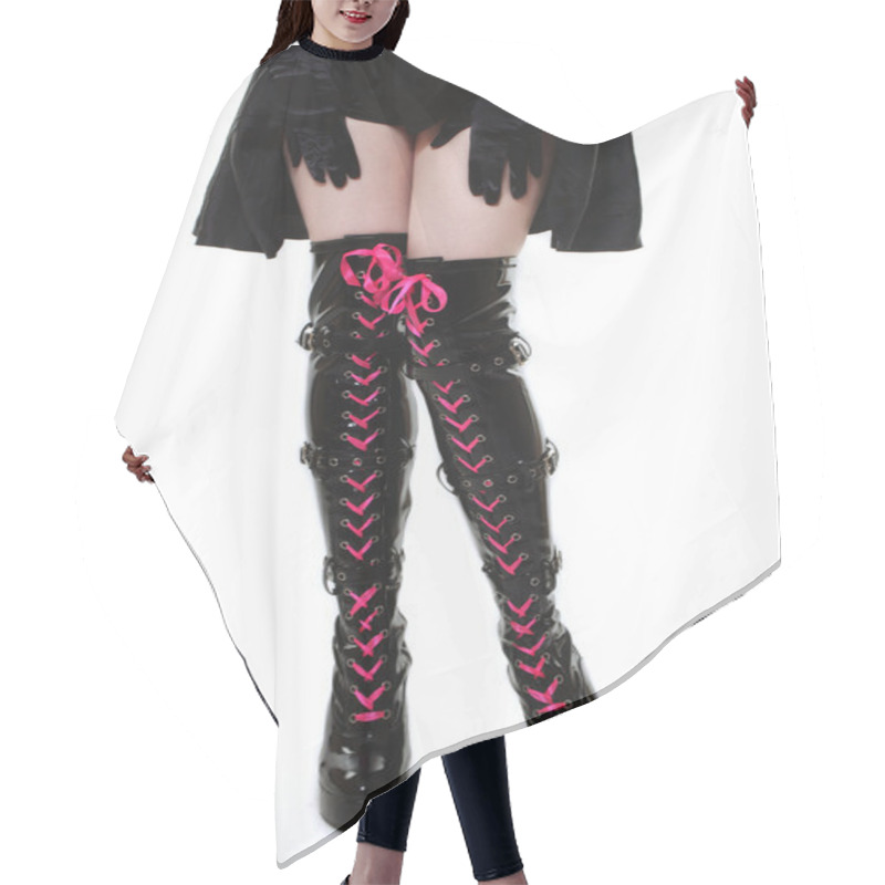 Personality  Fetish Boots Hair Cutting Cape