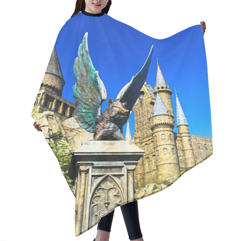 Personality  Osaka, Japan - Nov 5, 2018: Hogwarts Castle In Universal Studios Japan In Osaka City. Hair Cutting Cape