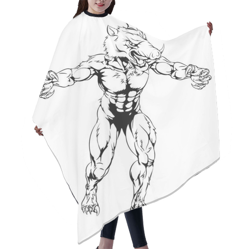 Personality  Boar Scary Sports Mascot Hair Cutting Cape