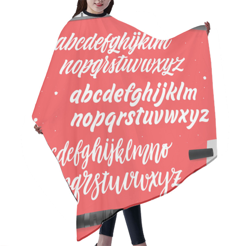 Personality  Vector Cursive Alphabet In The Style Of Lettering And Calligraphy.  Hair Cutting Cape