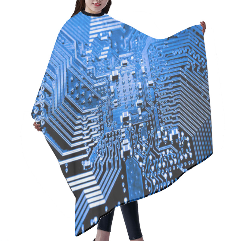 Personality  Abstract,close Up Of Mainboard Electronic Computer Background.(logic Board,cpu Motherboard,Main Board,system Board,mobo) Hair Cutting Cape