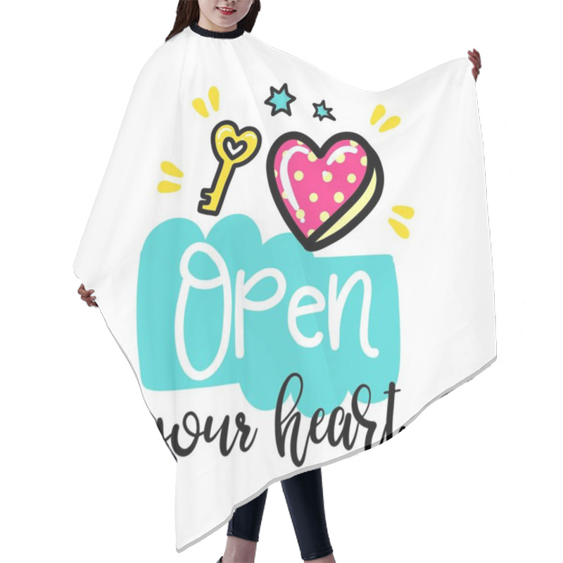 Personality  Vector Hand Drawn Lettering Poster Hair Cutting Cape