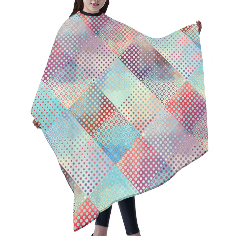 Personality  Geometric Abstract Pattern. Polka Dot Pattern On Low Poly Background. Hair Cutting Cape