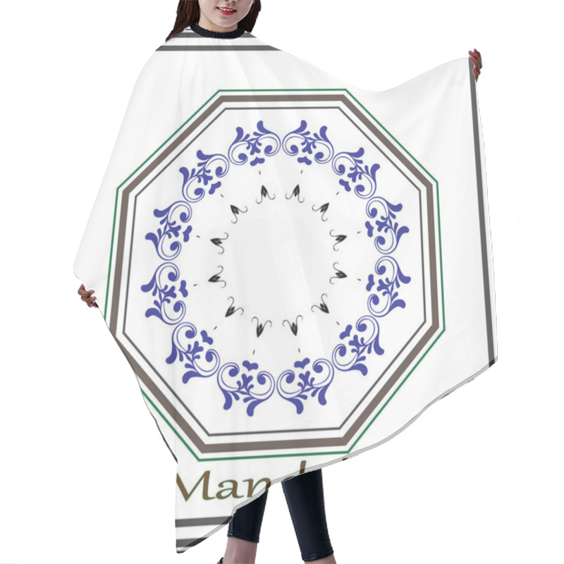 Personality  Beautiful Mandala Vector Design. Hair Cutting Cape