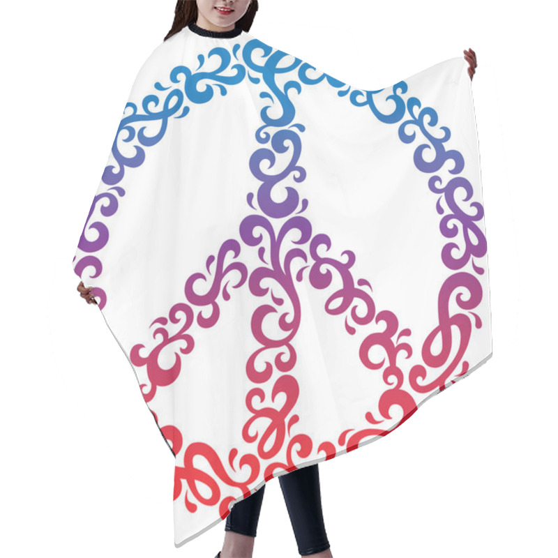 Personality  Floral Peace Symbol Hair Cutting Cape