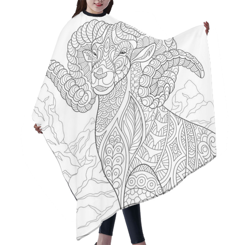 Personality  Zentangle Stylized Goat Hair Cutting Cape