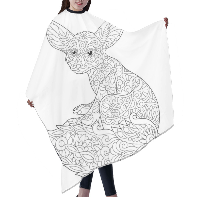 Personality  Zentangle Stylized Fennec Fox Hair Cutting Cape