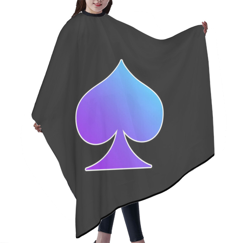 Personality  Ace Of Spades Blue Gradient Vector Icon Hair Cutting Cape