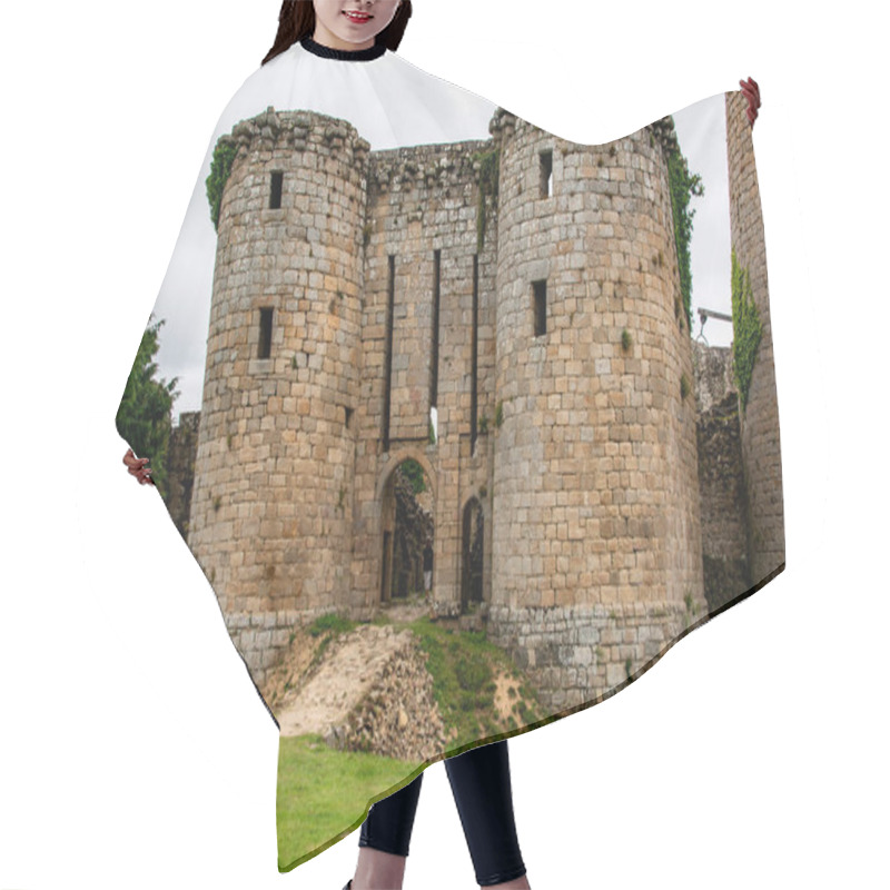 Personality  Scenic Panorama Of The Historic Medieval Castle In Tonquedec, Brittany, France, Set Against A Picturesque Backdrop. Hair Cutting Cape