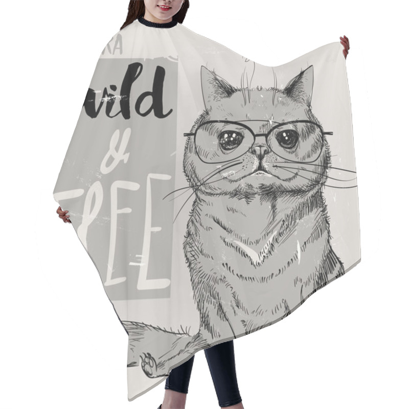 Personality  Cute Portrait Of A Cat Hair Cutting Cape