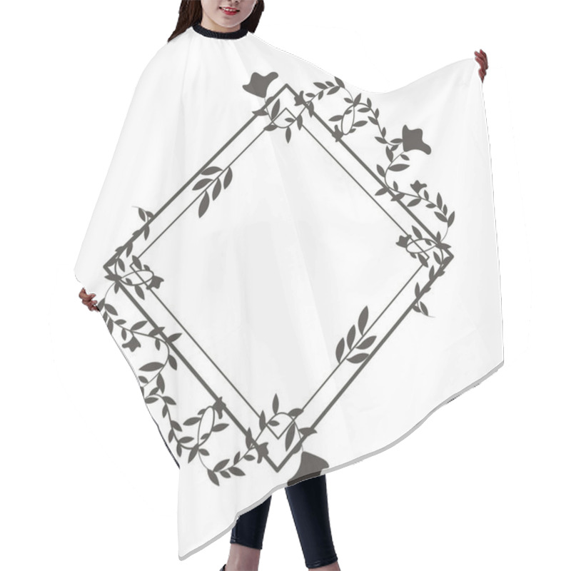 Personality  Floral Frame Rhombus Design Isolated Hair Cutting Cape