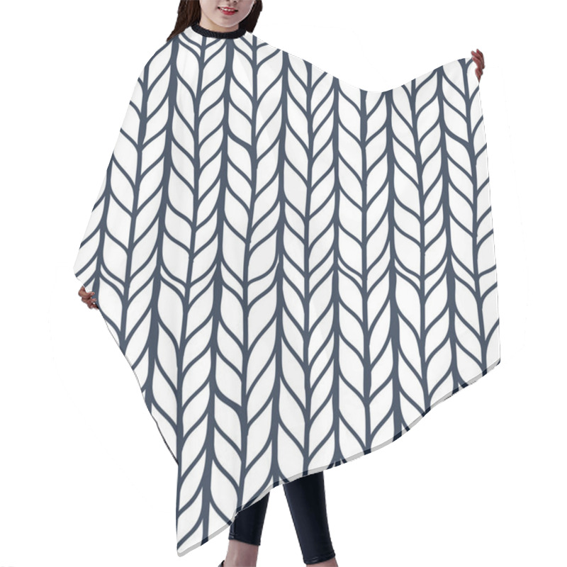 Personality  Seamless Monochrome Pattern With Hand Drawn Stylized Doodle Leav Hair Cutting Cape