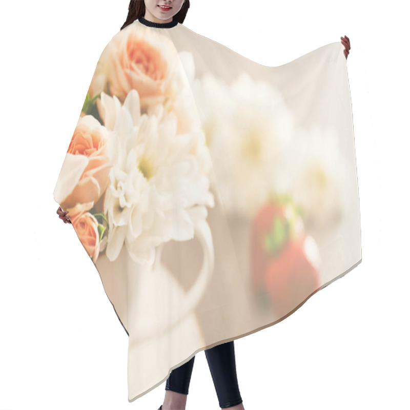 Personality  Bouquet Of Beautiful Flowers  Hair Cutting Cape