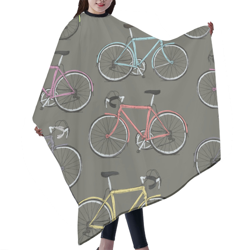 Personality  Bicycles Seamless Pattern Hair Cutting Cape